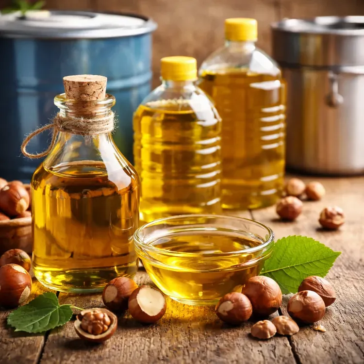 Illustrazione: olio di nocciola